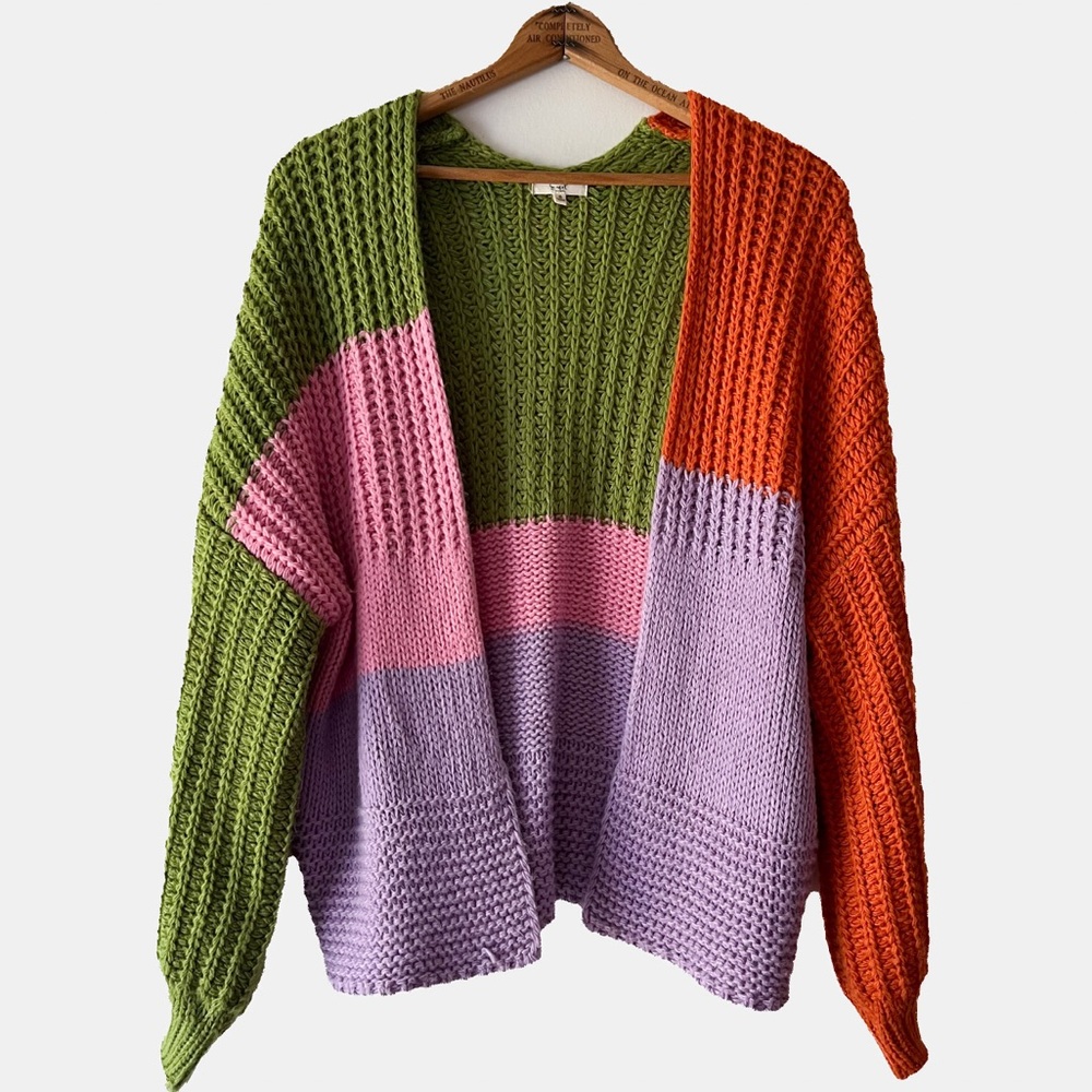 Easel Colorful Knit Women's Sweater Cardigan